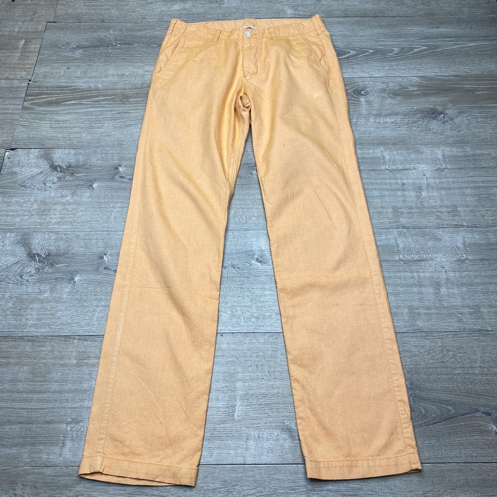 Bonobos Pants Mens 30x34‎ Orange Twill Khakis Straight Leg Chino Casual
